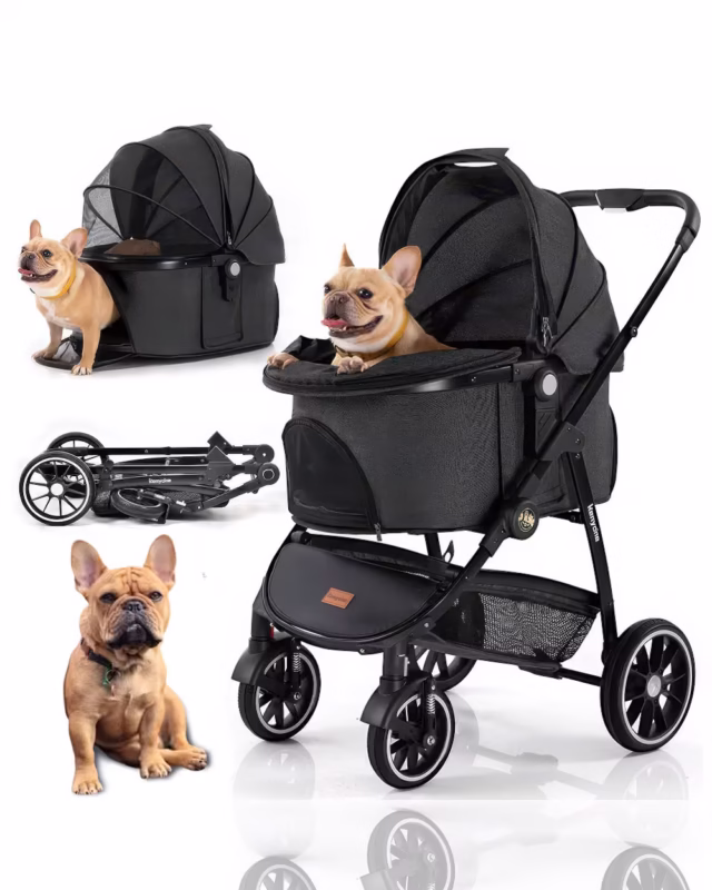 3-in-1 French Bulldog Stroller