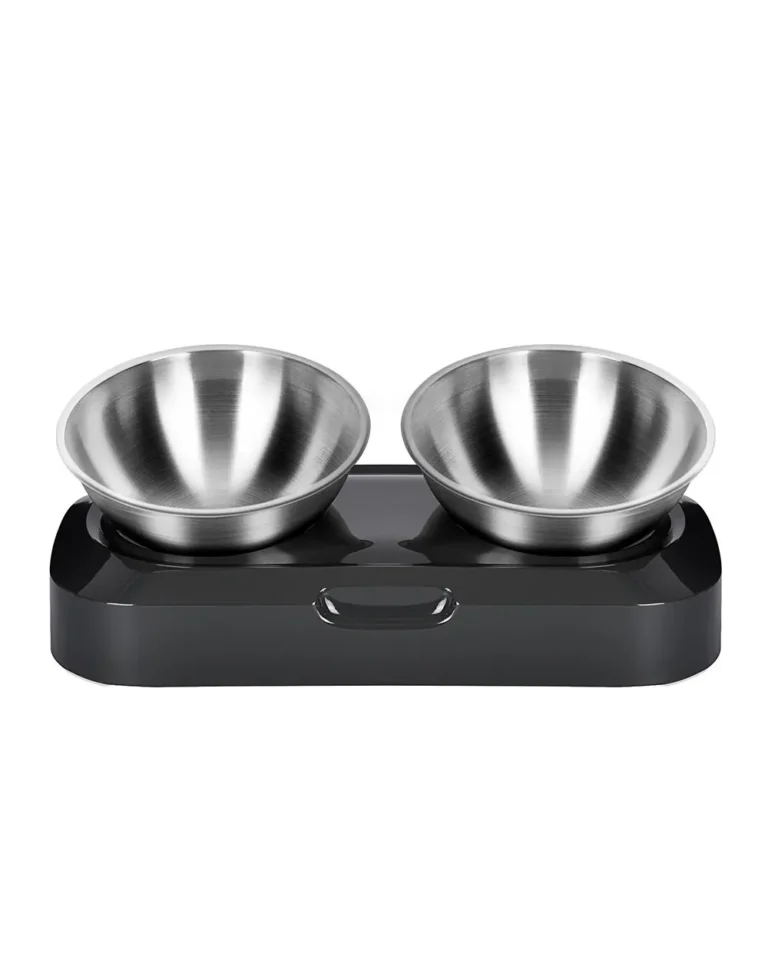 Double Raised Tilted French Bulldog Bowl