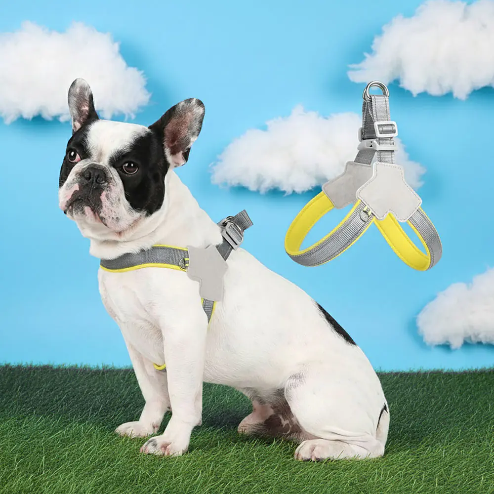 French bulldog sitting and wearing Soft No-Pull Frenchie Harness