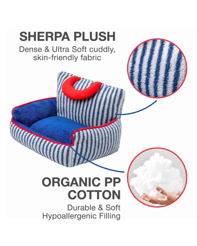 Bretagne Frenchie Plush Designer Bed fabric info