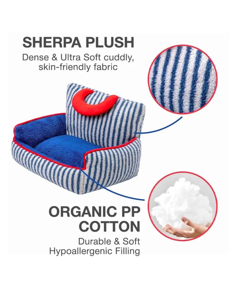 Bretagne Frenchie Plush Designer Bed fabric info