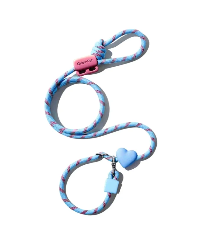 Liberty Frenchie Hands-Free Dog Leash in light blue color