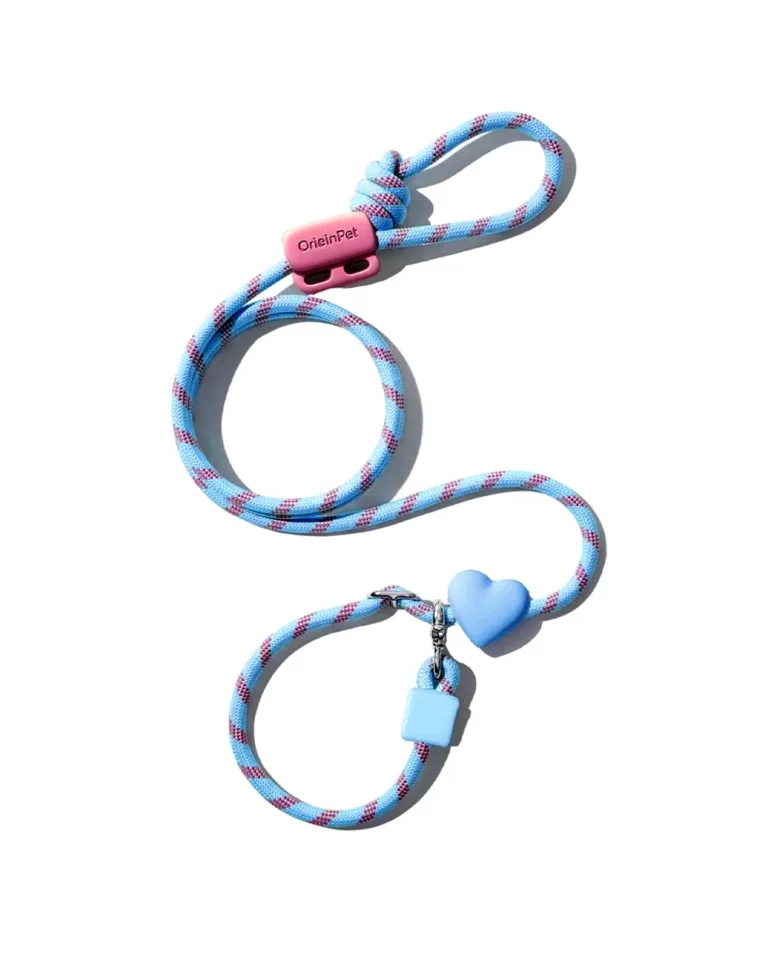 Liberty Frenchie Hands-Free Dog Leash in light blue color