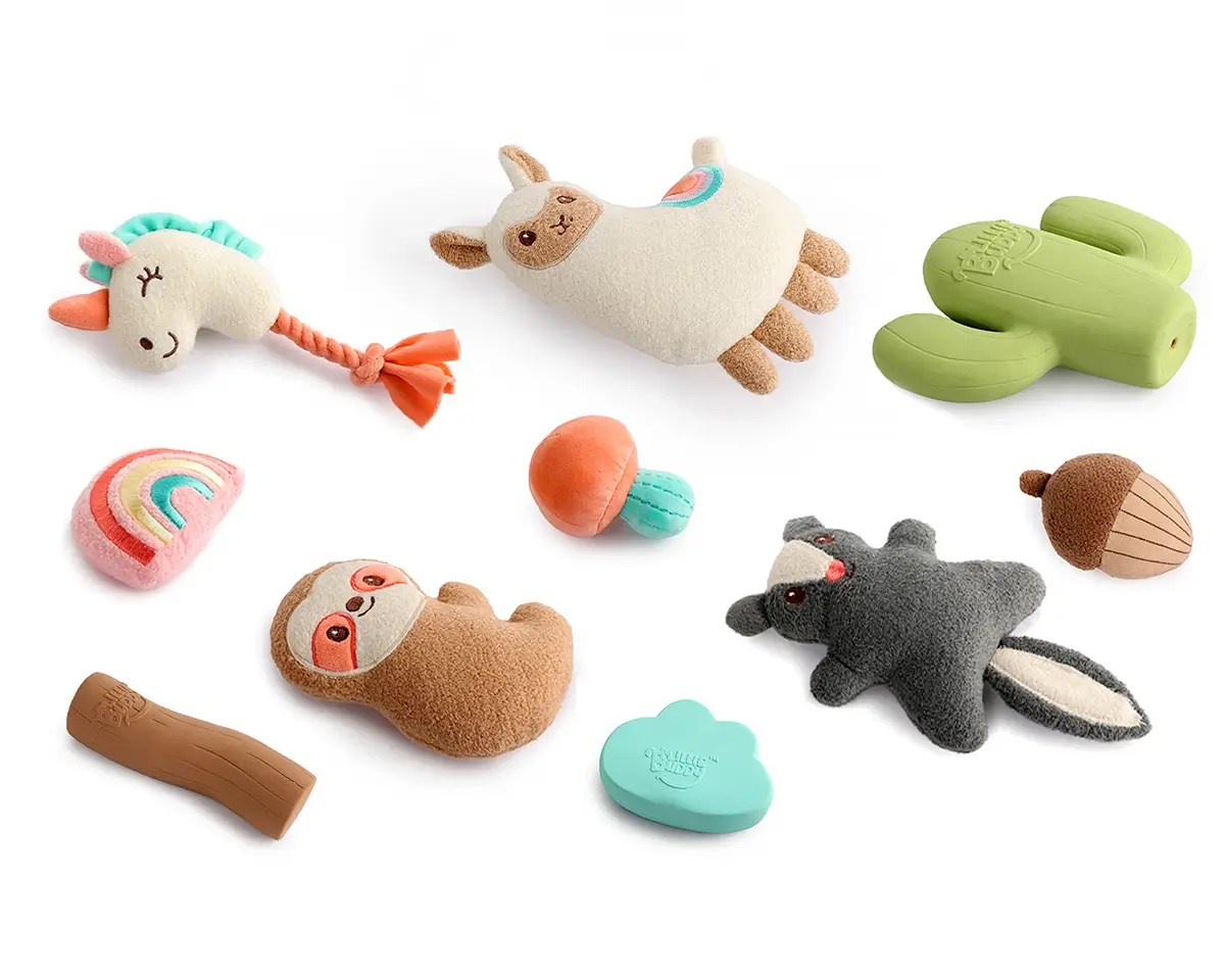 Jungle Frenchie Chewing Dog Toy — best chew toy for French Bulldogs, multi-texture plush