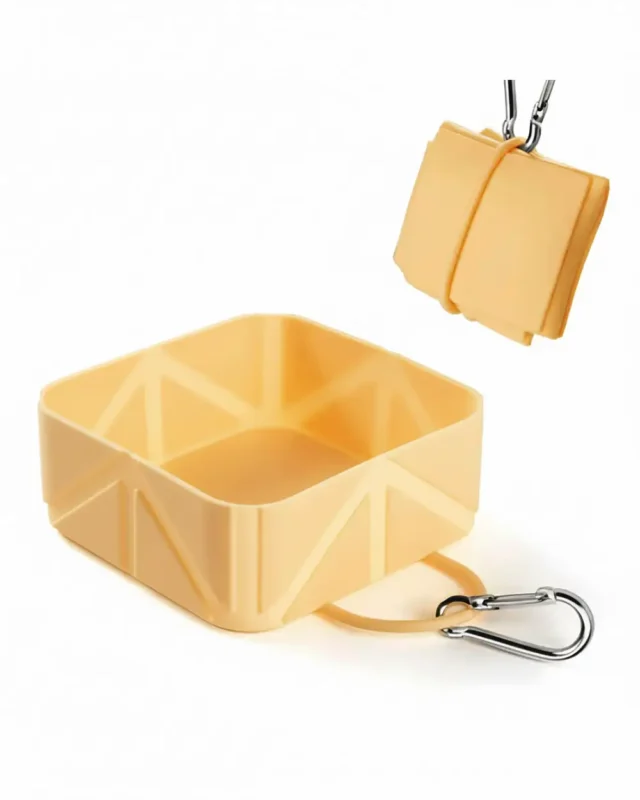 Voyage Collapsible Dog Bowl in fireflies yellow color
