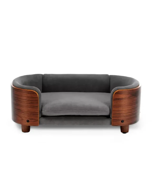 Riviera French Bulldog Sofa Bed with gray cusion